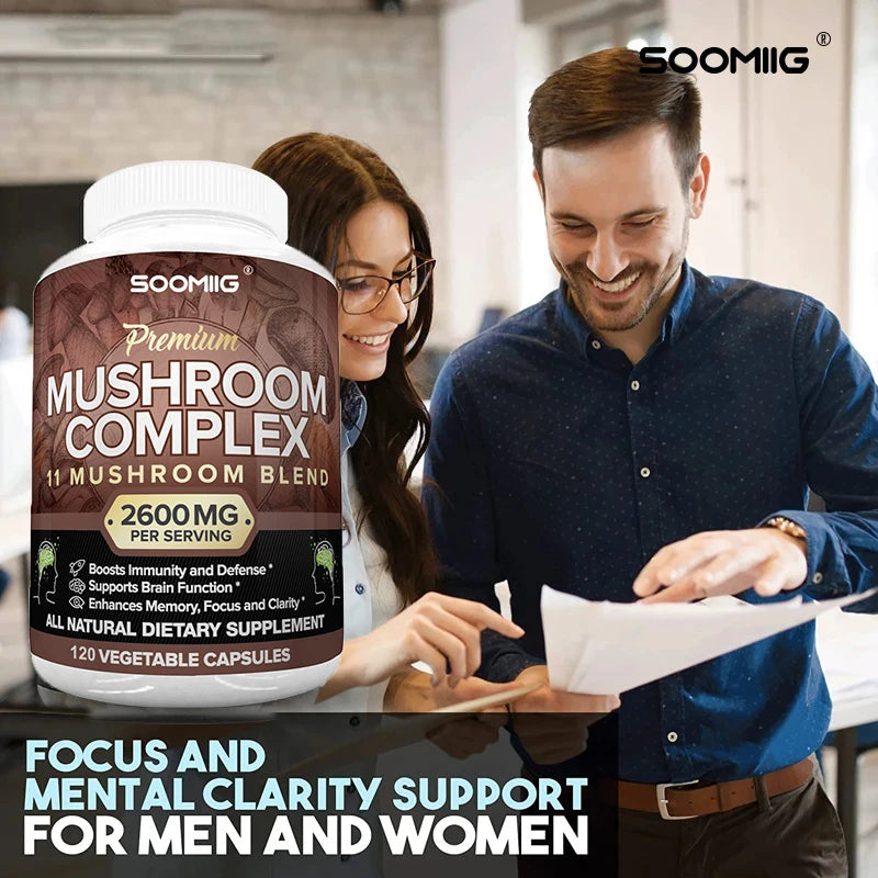 Kenofor Charge Mushroom Complex Supplement For Memory Brain Immune Support