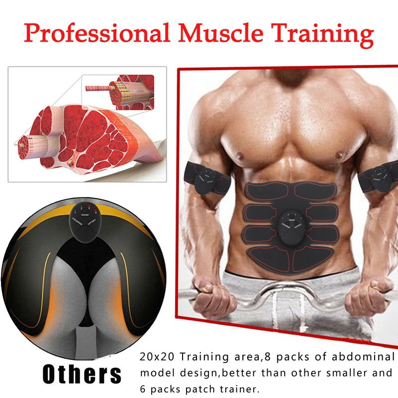 EIENACOCO Wireless Electric Muscle Stimulator EMS Abdominal Hip Trainer Massager
