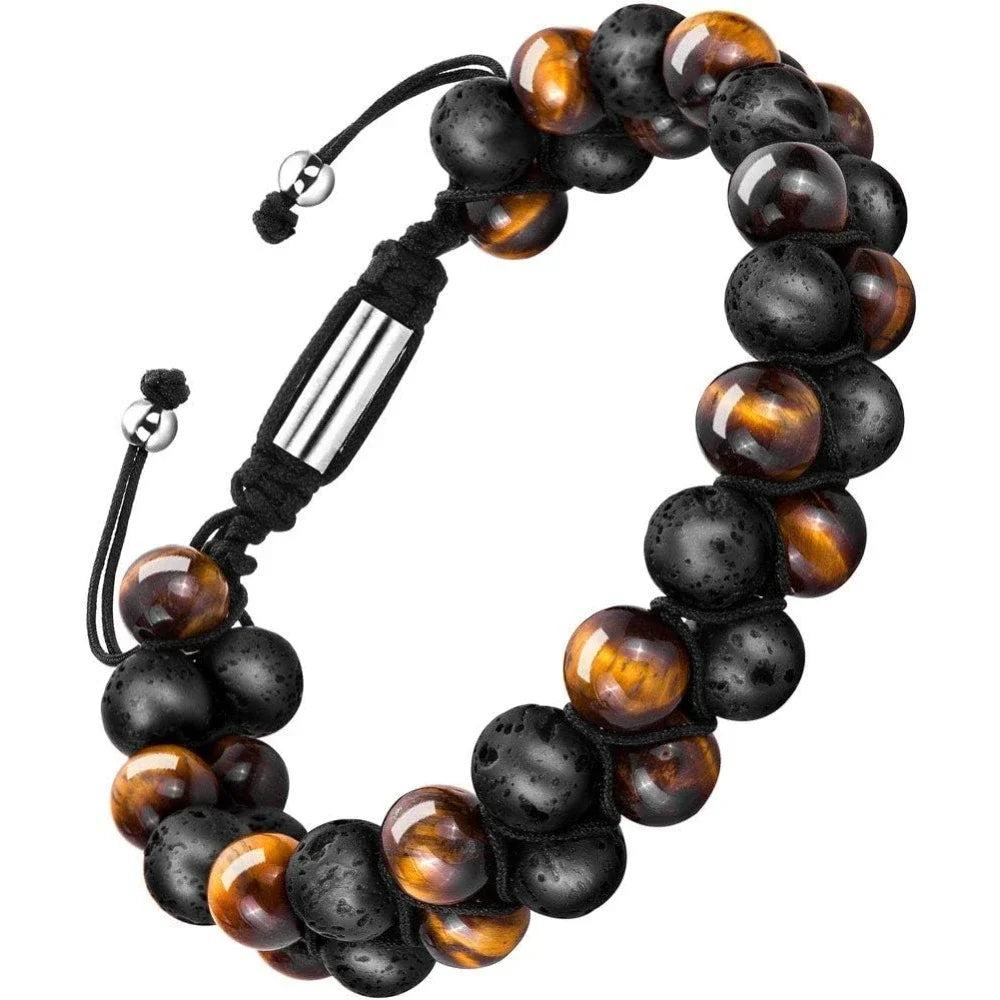 Bead Chakra Bracelets for Men and Women, Double-layered Healing Yoga Crystals Beaded Bracelet, Natural Stone Mens Bracelet for