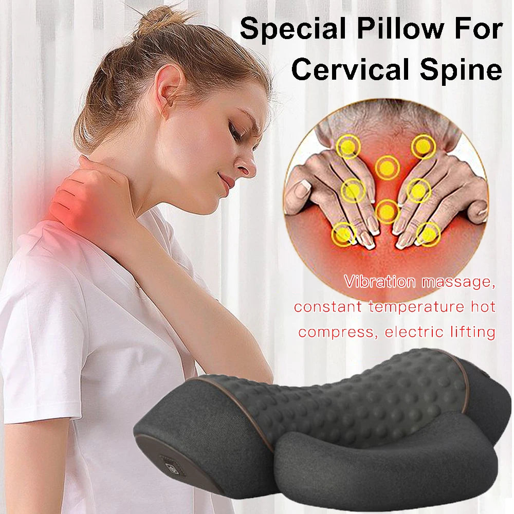 Neck Massage Pillow With Heating Vibration For Cervical Spine Care