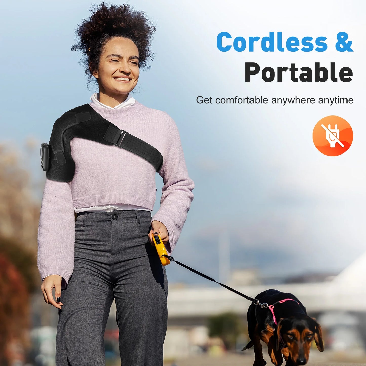 Agdoad Electric Shoulder Brace With Heated Pad And Wireless Control