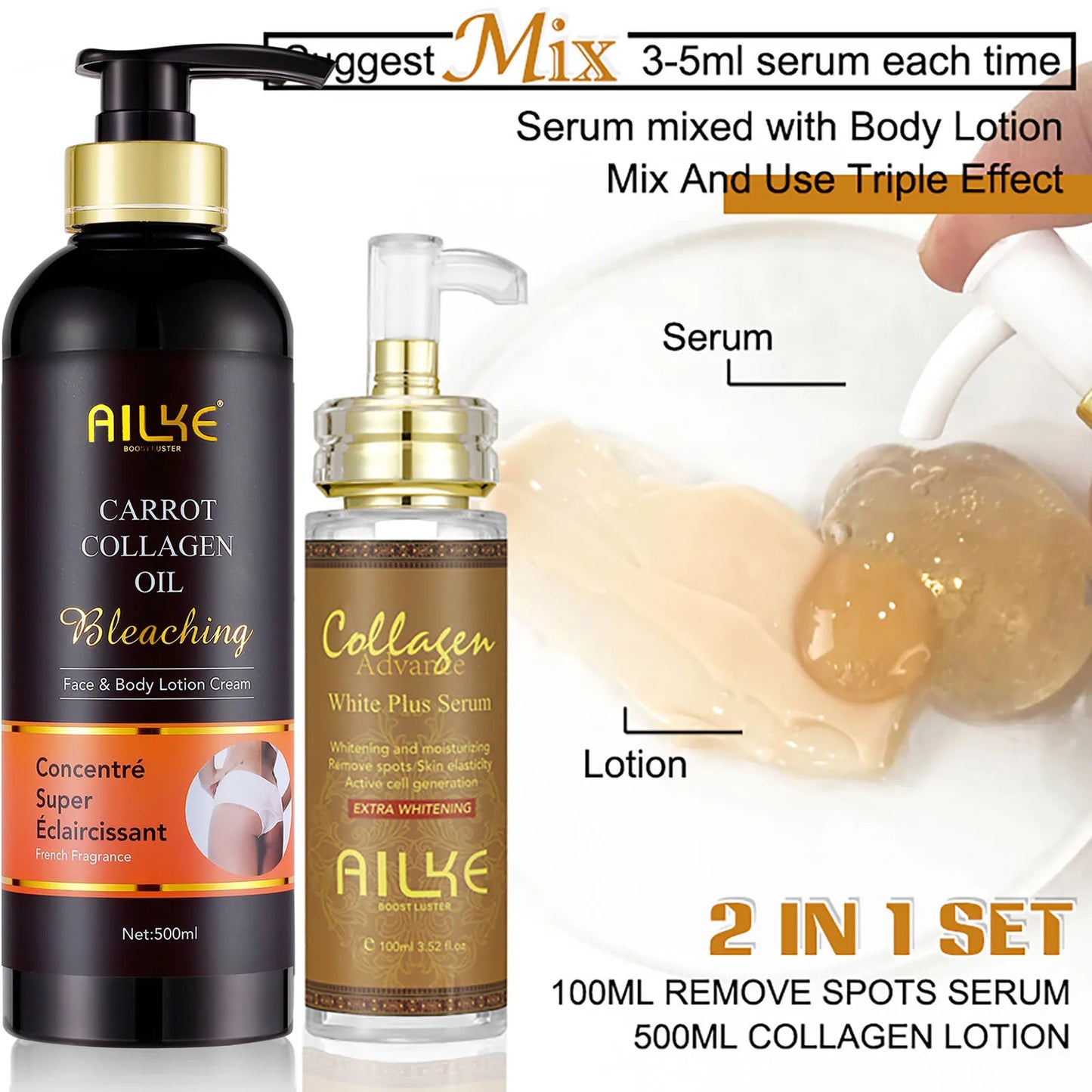 AILKE Collagen Skin Care Kit Whitening and Dark Spot Correction