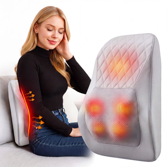 HIMOU Back Massager Neck And Heat 3D Kneading Pillow