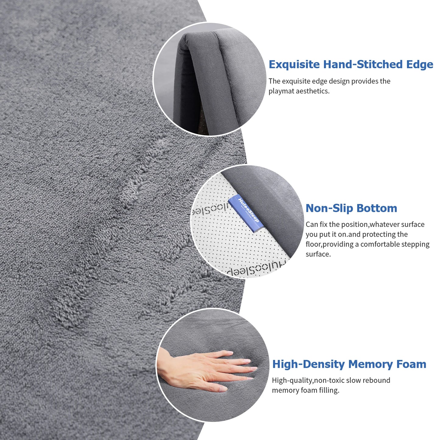 Carpet For Floor 2cm Thick Memory Foam Playpen Mat With Non-slip Bottom For Living Room Soft Velvet Minimalist Carpet Kids Rugs