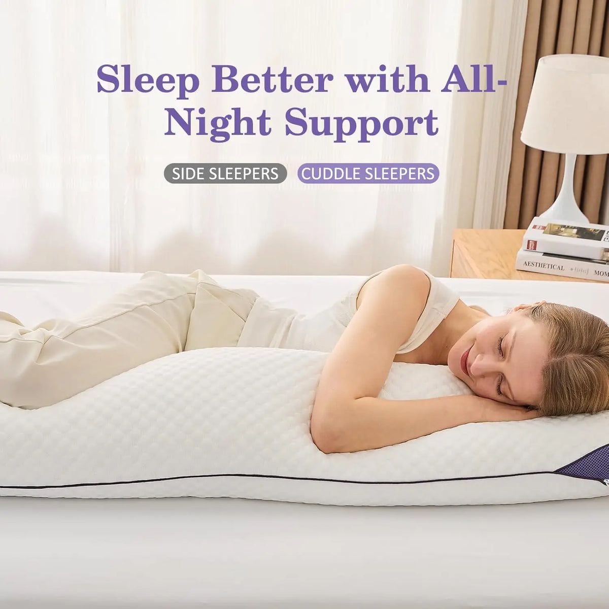 Adjustable Cooling Memory Foam Body Pillow With Washable Cover