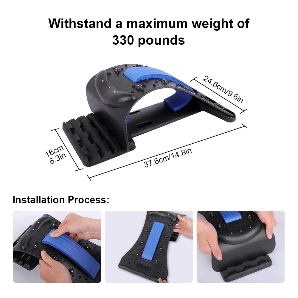 Magnetic Therapy Back Stretcher Massager For Lumbar Spine Support