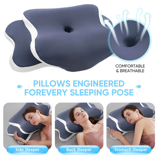 Memory Foam Cervical Pillow For Neck Pain Relief Orthopedic Support