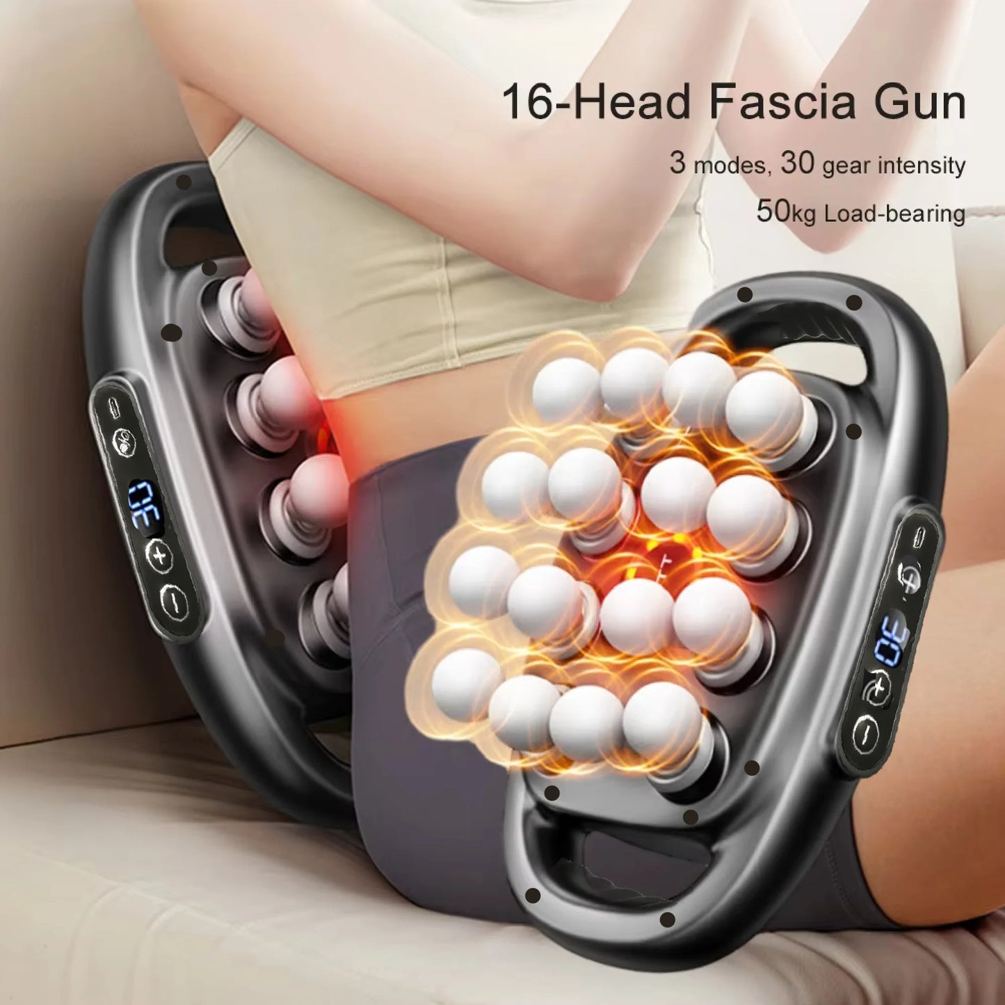 FODRK Massager Gun Set Deep Tissue Muscle Massage Device