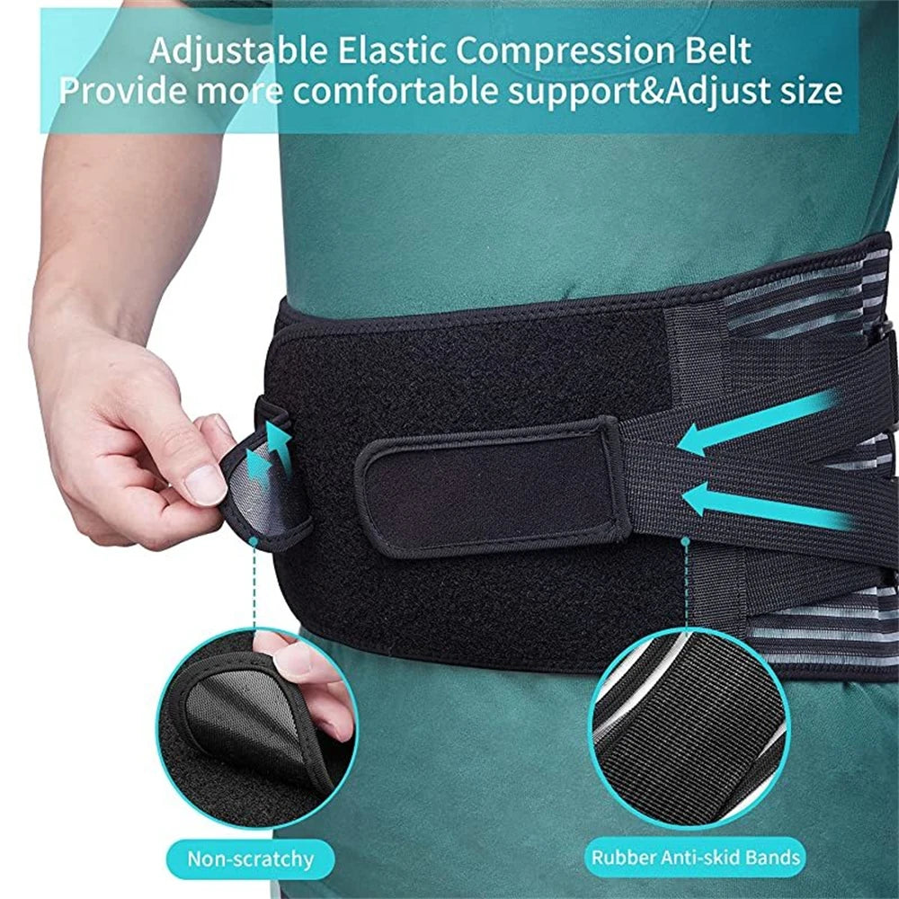 Lower Back Brace With 6 Stays Orthopedic Support Belt