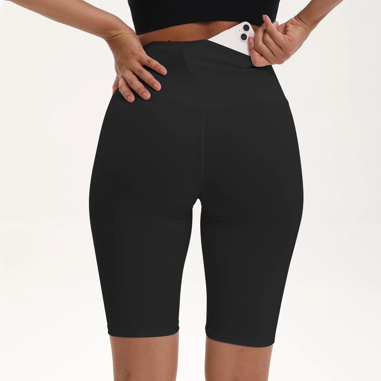 Women High Waist Bike Shorts With Pockets For Workout Yoga