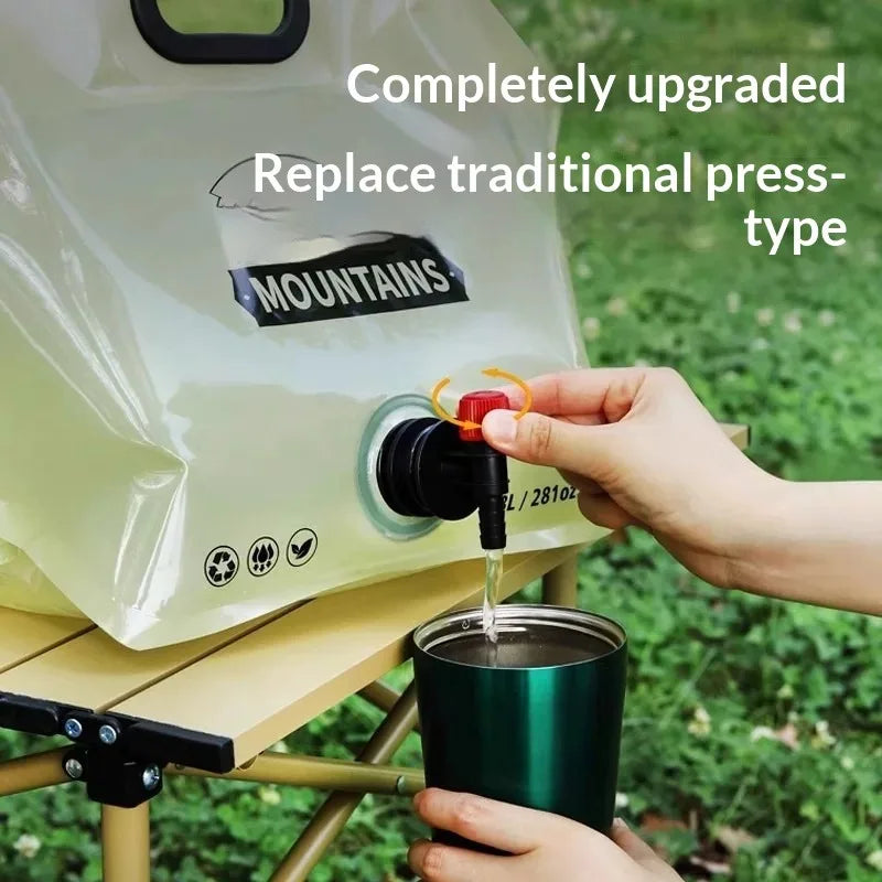 Foldable Outdoor Water Storage Bag With Leakproof Tap Spout