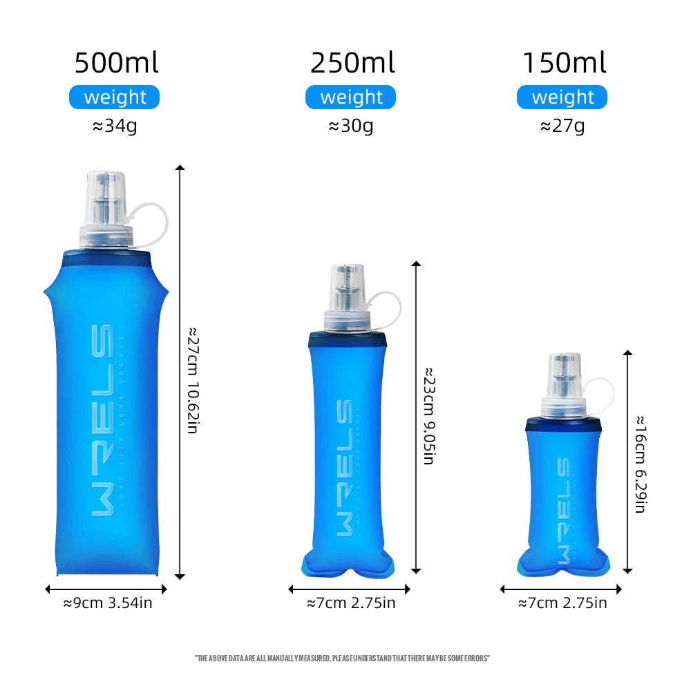 WRELS Soft Flask Folding Water Bottle TPU BPA Free