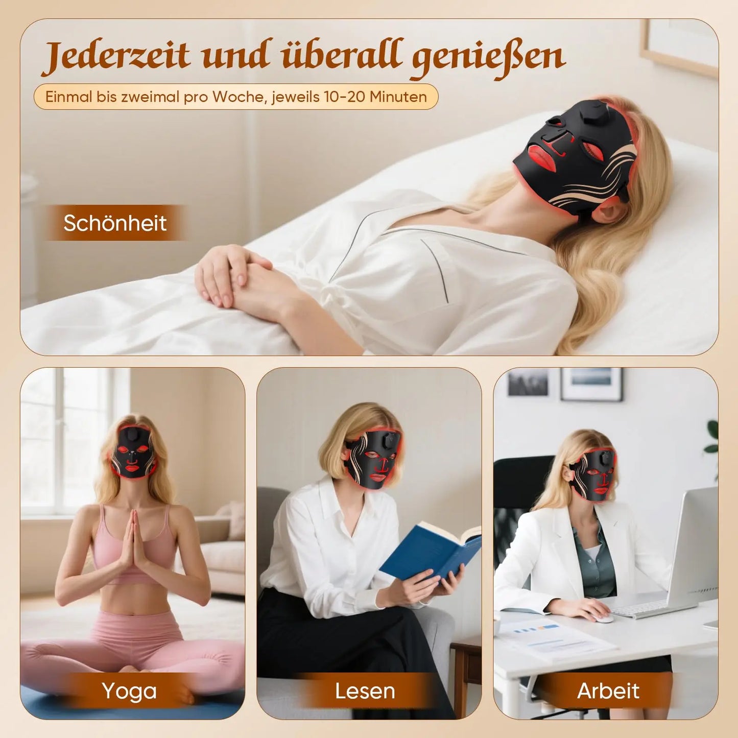 UBilli LED Facial Mask Photon Therapy For Anti Aging And Acne