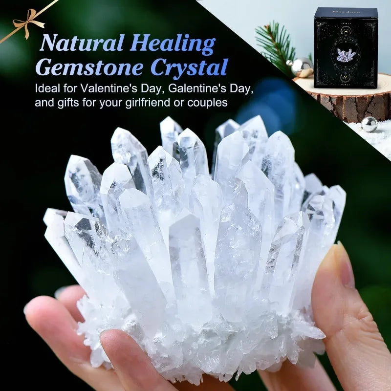 CrystalHola Spiritual Clear Quartz Cluster Healing Crystal