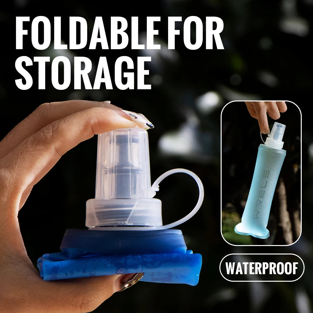 WRELS Soft Flask Folding Water Bottle TPU BPA Free