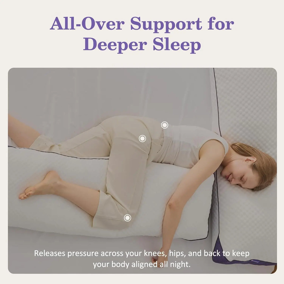 Adjustable Cooling Memory Foam Body Pillow With Washable Cover