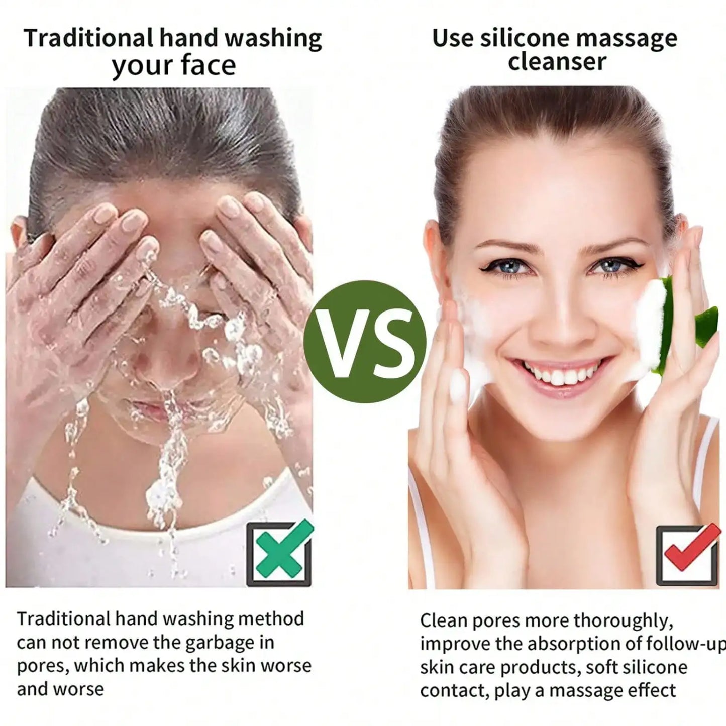 Silicone Face Scrubber Facial Cleansing Brush Waterproof For Men