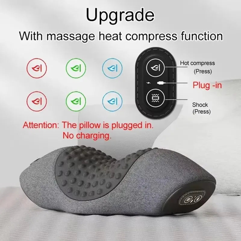 Neck Massage Pillow With Heating Vibration For Cervical Spine Care