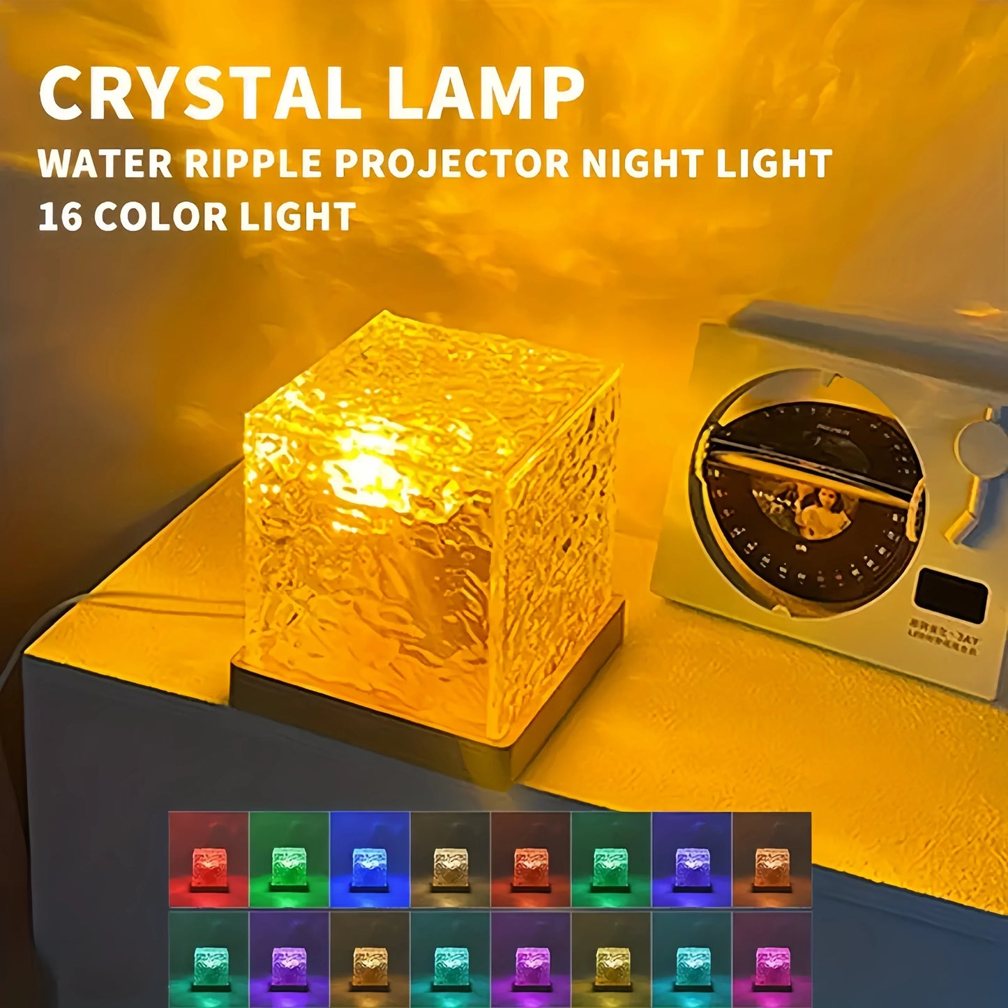 16 Colors Ocean Wave Projector Light Touch LED Night Light Remote Dimmable USB Powered Gift Party Decor