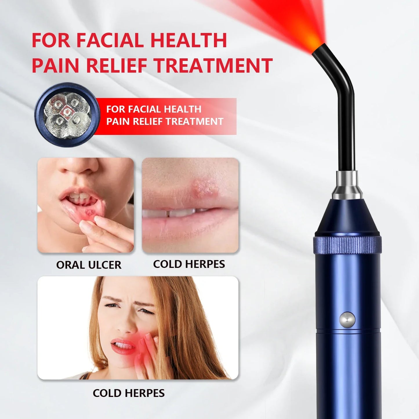 PAQIN Infrared Red Light Therapy Lamp Cold Sore Treatment