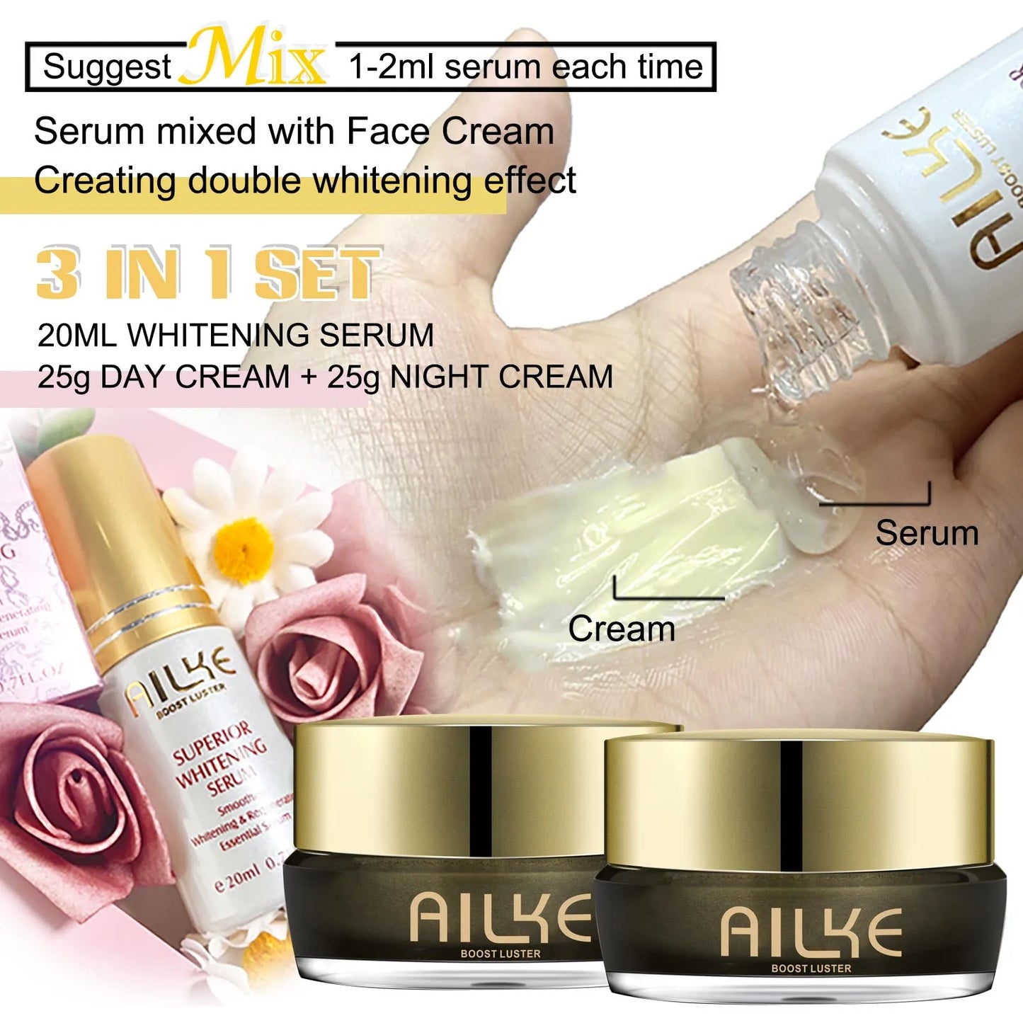 AILKE Whitening Face Cream For Dark Spots Inhibiting Melanin