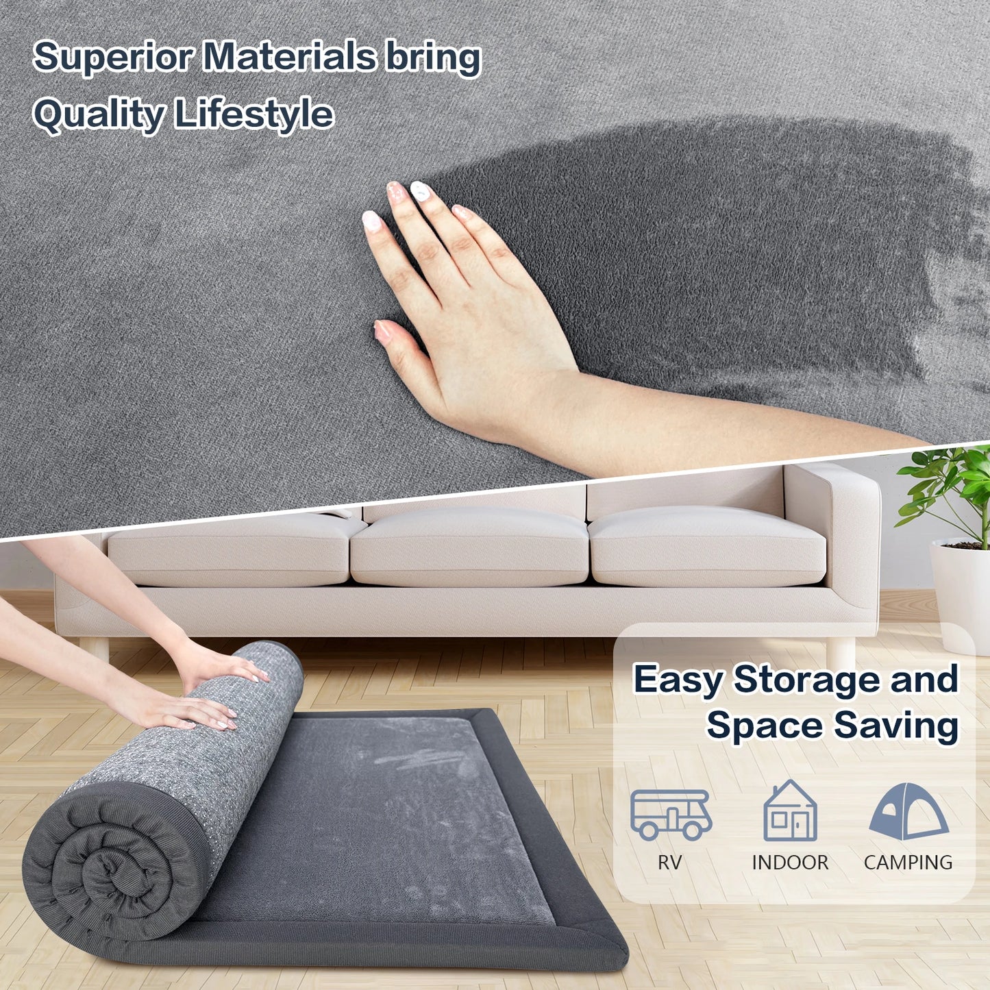 Huloo Sleep Memory Foam Playmat Rug For Living Room