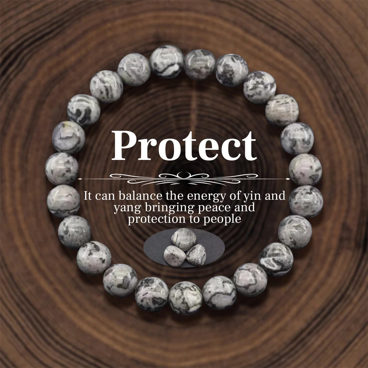 8mm Natural Stone Beaded Bracelet for Women and Men Unisex Crystal Beads Meditation Jewelry for Wealth Energy Protection