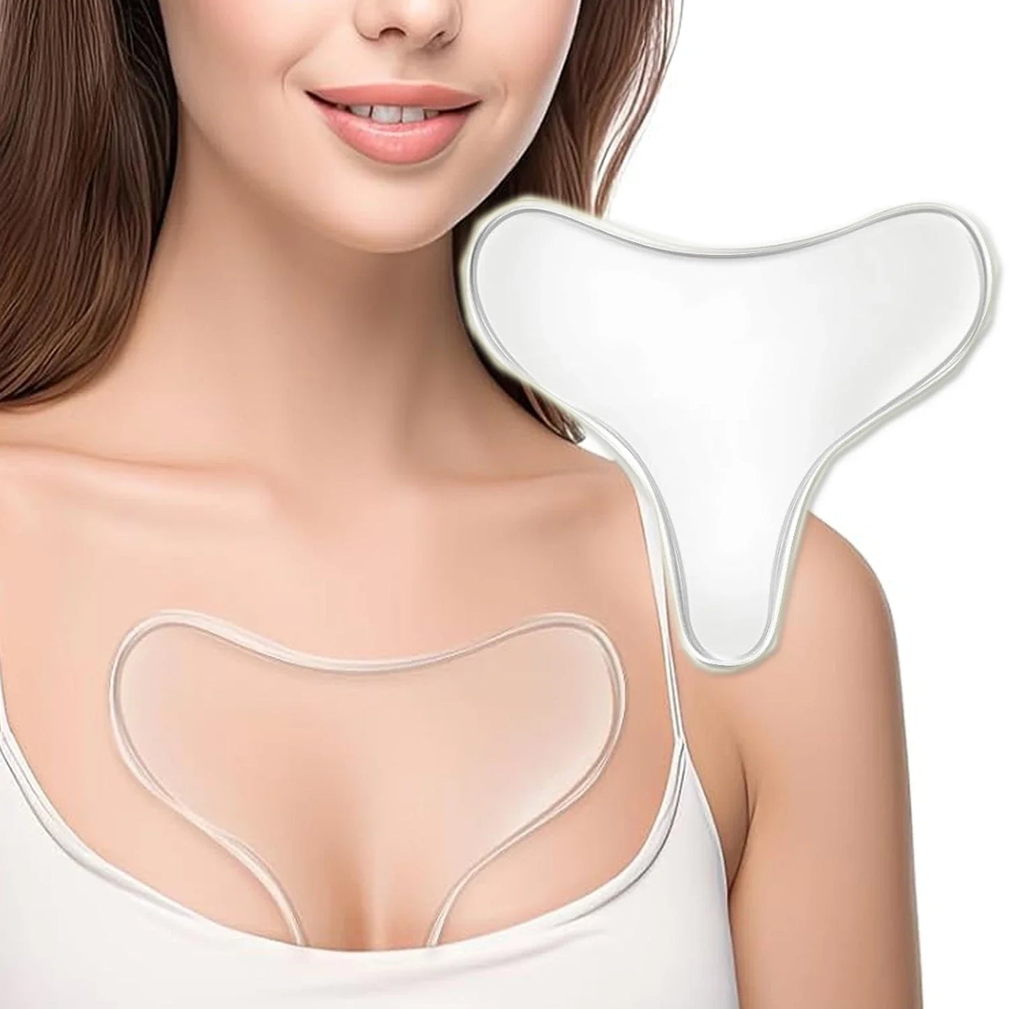 Reusable Silicone Chest Patch for Wrinkle Reduction and Lifting