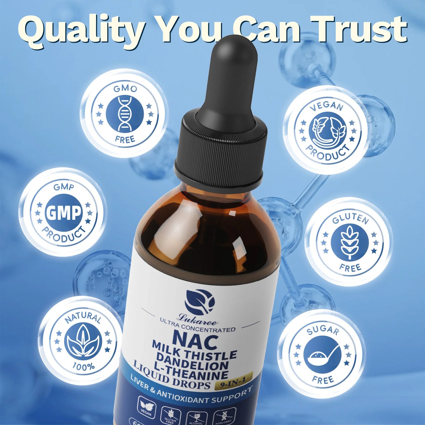 Lukaree Liposomal NAC With Milk Thistle For Liver Kidney Lung Support Supplement