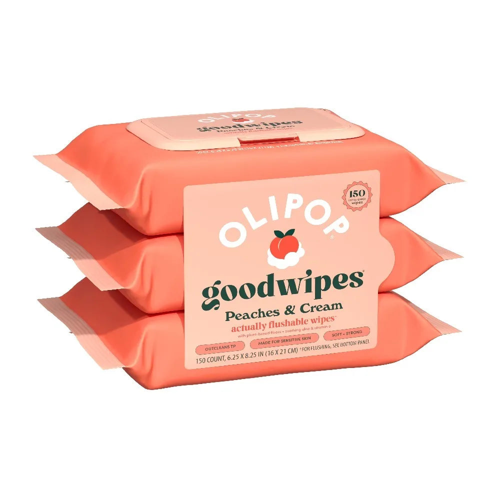 Peaches and Cream Scent Flushable Personal Cleansing Wipes