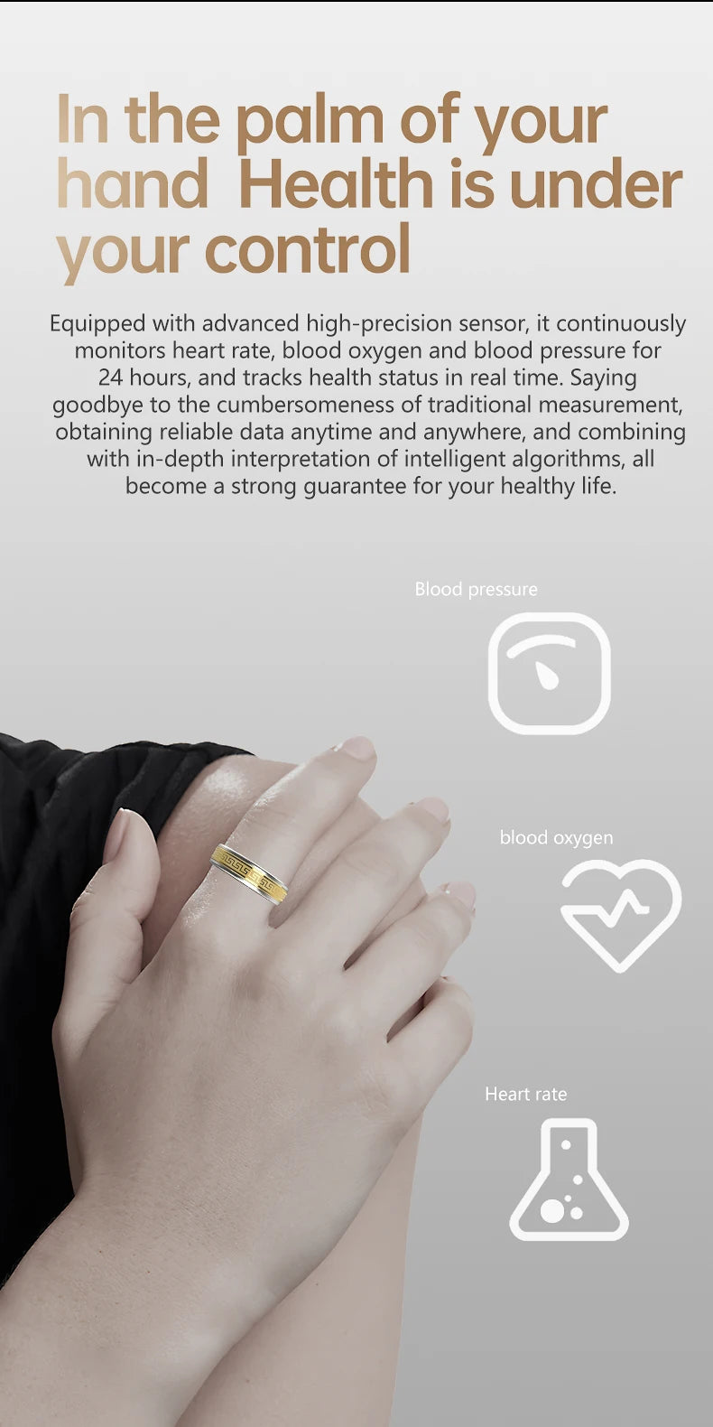 Domars Rotating Smart Ring for Heart Rate and Blood Pressure