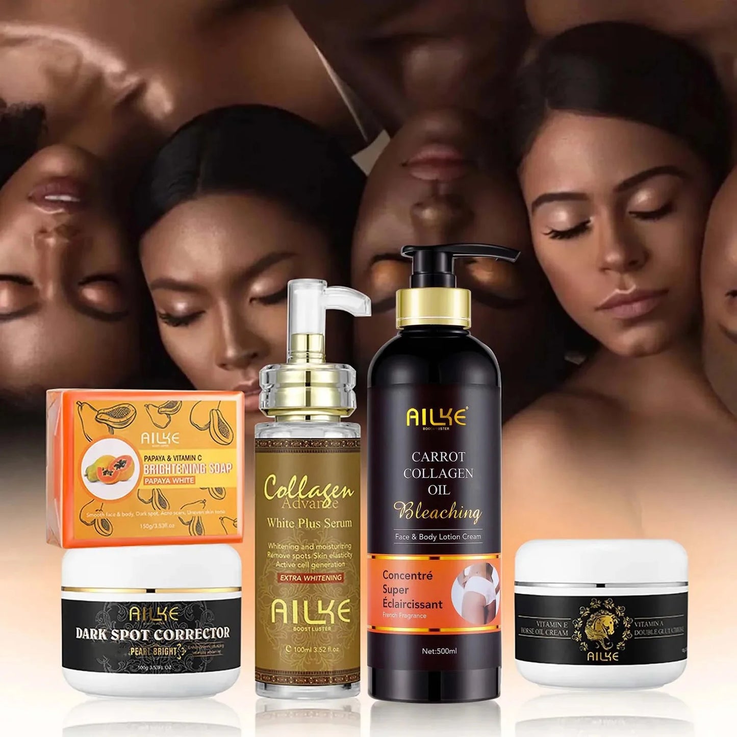 AILKE Collagen Skin Care Kit Whitening and Dark Spot Correction