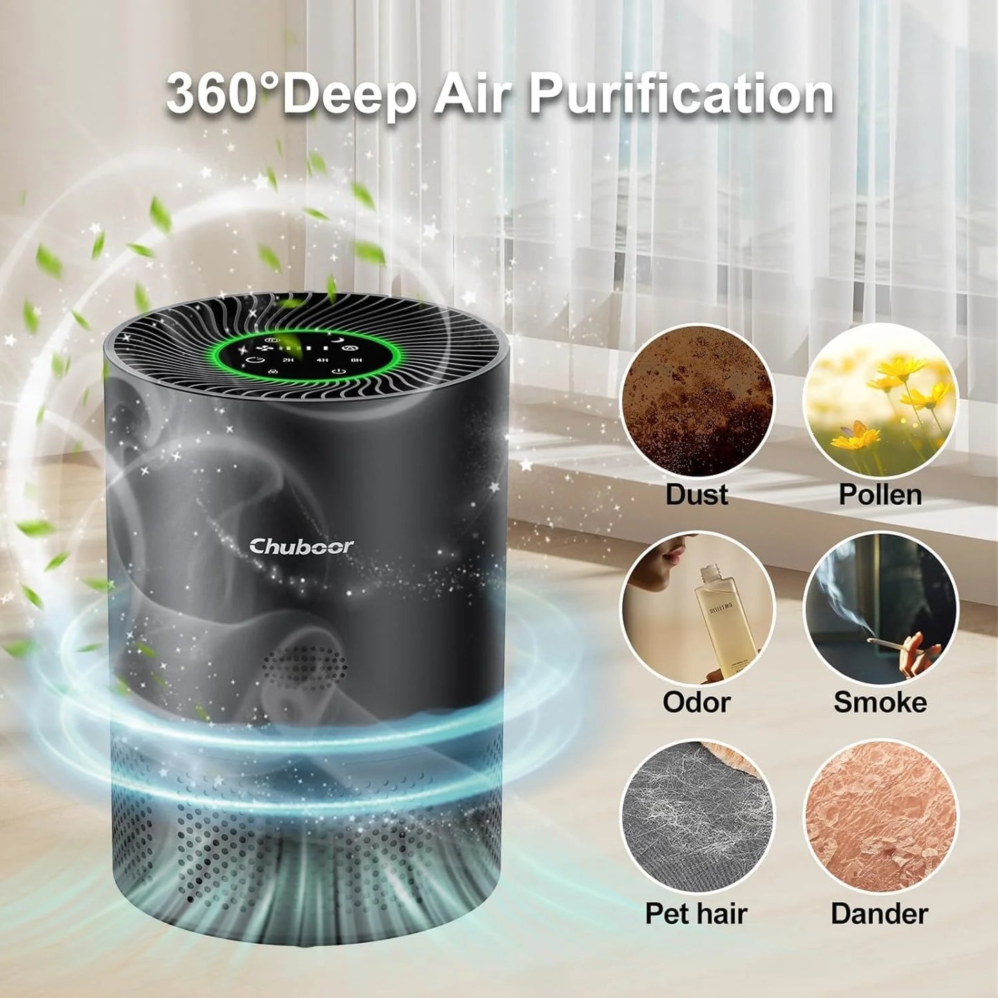 Chuboor H13 True HEPA Air Purifier For Home Bedroom