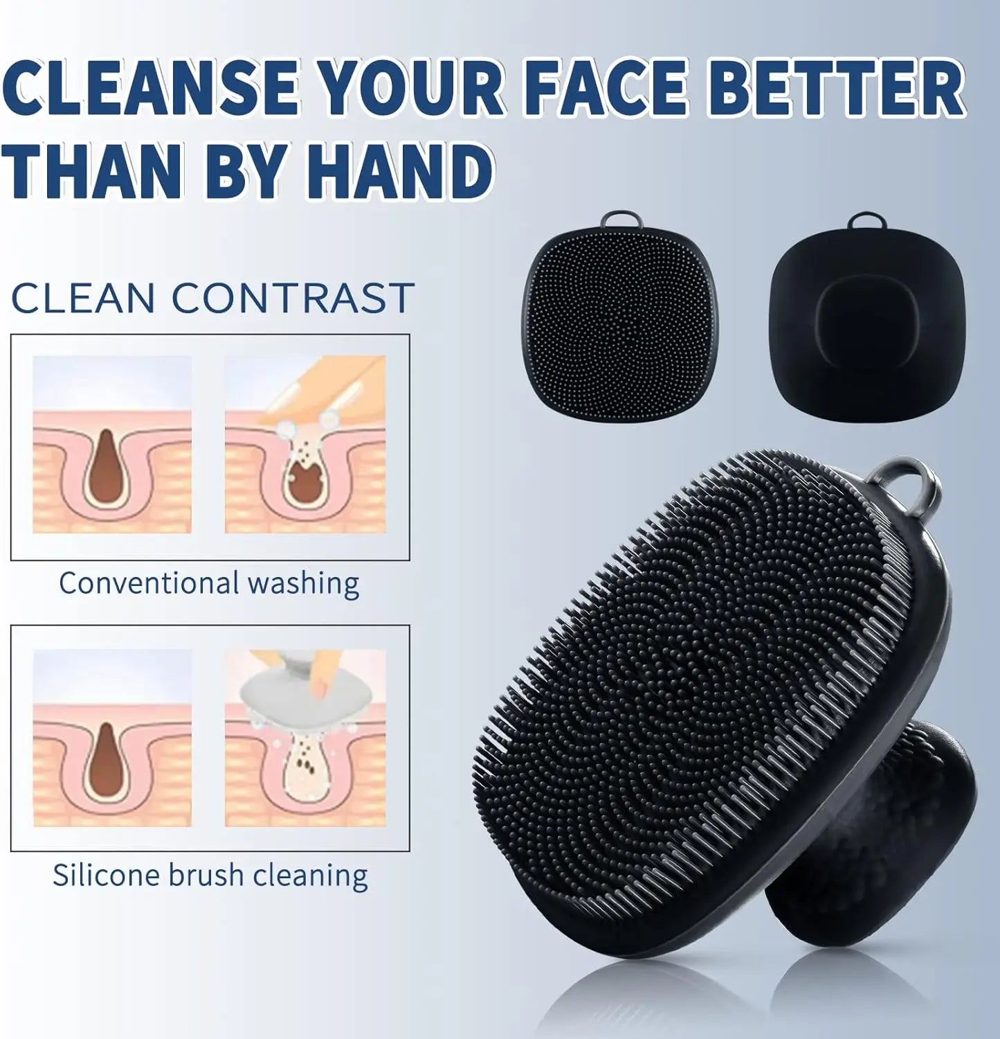 Silicone Face Scrubber for Men Facial Cleansing Brush